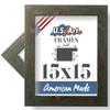 US Art 15x15 Seaweed Green Gold Flat 1.25 Inch, Smooth Wrapped Finish Wood Composite Wall Decor Picture Poster Frame view 1
