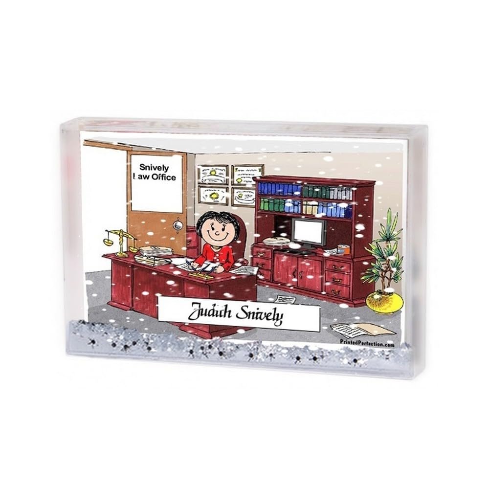 PrintedPerfection.com Personalized Friendly Folks Lawyer - Female MINI Snow Globe Frame Gift