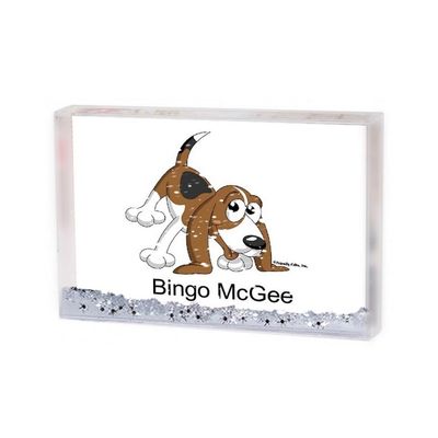 PrintedPerfection.com Personalized Friendly Folks Beagle MINI Snow Globe Frame Gift
