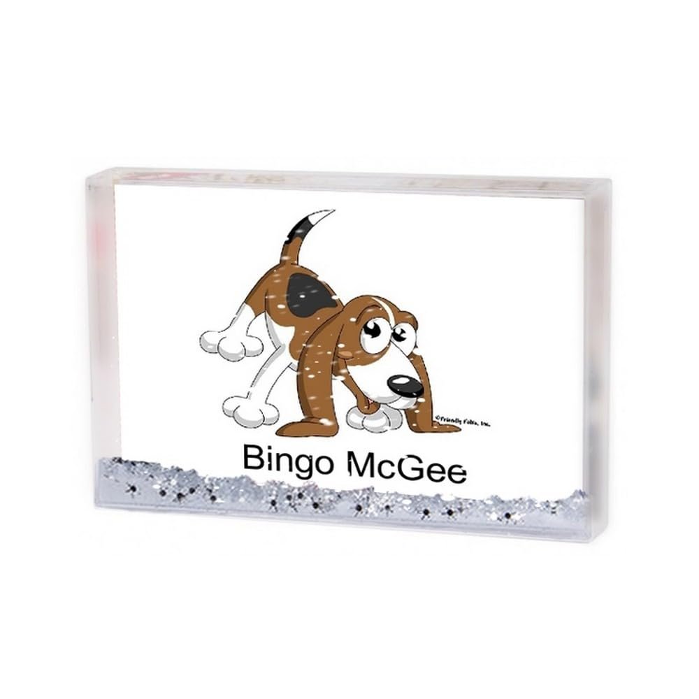 PrintedPerfection.com Personalized Friendly Folks Beagle MINI Snow Globe Frame Gift