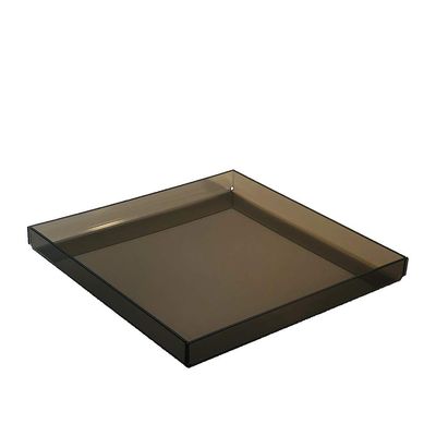 Bronze Transparent Acrylic Organizer Tray, 10 x 10 Low-Profile Display & Vanity Tray BPA-Free, Bathroom, Desk, Decor & Serving (Dry Use Only) - Made in USA