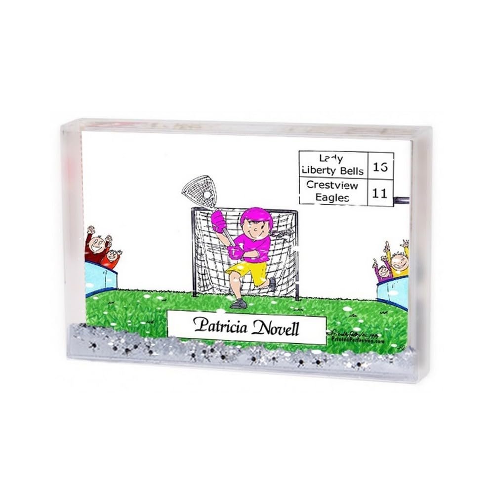 PrintedPerfection.com Personalized Friendly Folks Lacrosse - Female Mini Snow Globe Frame Gift