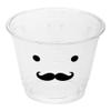 Restaurantware Visage 9 Ounce Cold Drink Cups 1000 Disposable Party Drinking Cups - Lids Sold Separately Monsieur Mustache Design Clear PET Plastic Cups For Birthday Parties Or Ceremonies view 2