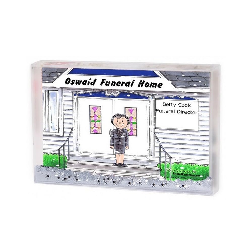 PrintedPerfection.com Personalized Friendly Folks Funeral Director - Female MINI Snow Globe Frame Gift