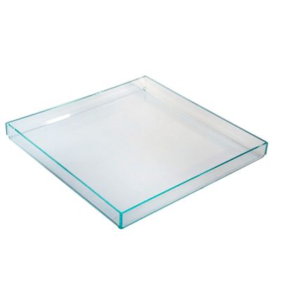Clear Frosted Acrylic Organizer Tray, 8 x 12 Low-Profile Display & Vanity Tray BPA-Free, Bathroom, Desk, Decor & Serving (Dry Use Only) - Made in USA