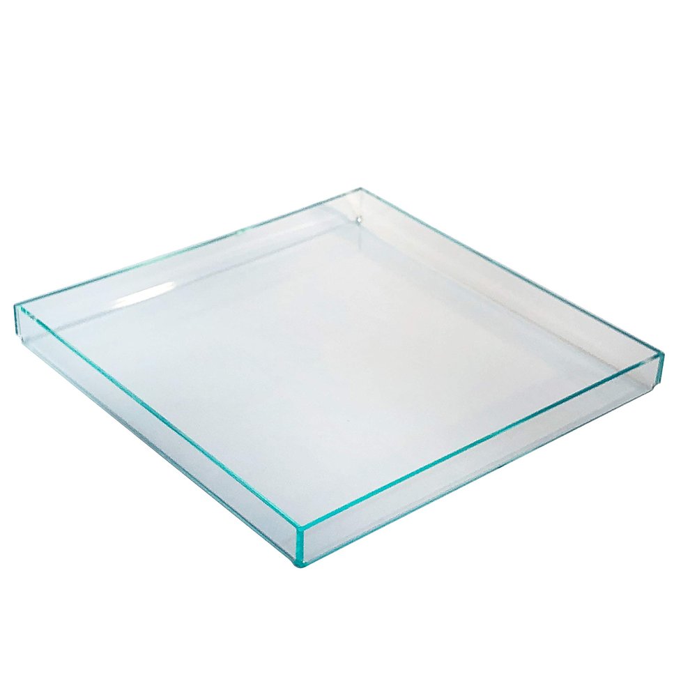 Clear Frosted Acrylic Organizer Tray, 8 x 12 Low-Profile Display & Vanity Tray BPA-Free, Bathroom, Desk, Decor & Serving (Dry Use Only) - Made in USA