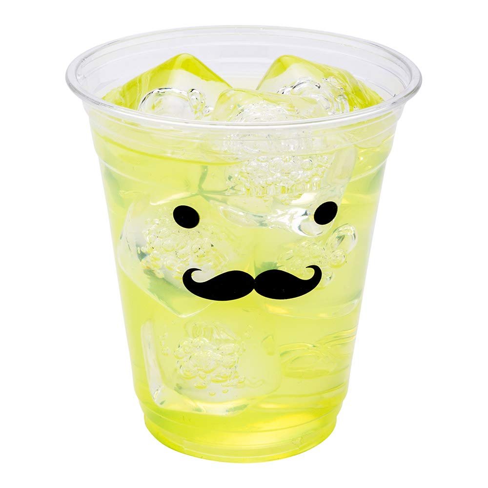 Restaurantware Visage 12 Ounce Cold Drink Cups 1000 Disposable Party Drinking Cups - Lids Sold Separately Monsieur Moustache Design Clear PET Plastic Cups For Birthday Parties Or Ceremonies