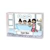 PrintedPerfection.com Personalized Name That Toon Tub Time Mom 1 boy 2 Girls - Single Mom MINI Snow Globe Frame Gift view 1