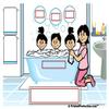 PrintedPerfection.com Personalized Name That Toon Tub Time Mom 1 boy 2 Girls - Single Mom MINI Snow Globe Frame Gift view 3