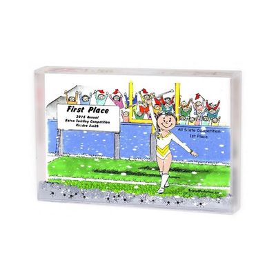 PrintedPerfection.com Personalized Friendly Folks Baton Twirler - Female Mini Snow Globe Frame Gift