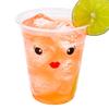 Restaurantware Visage 12 Ounce Cold Drink Cups 1000 Disposable Party Drinking Cups - Lids Sold Separately Madame Face Design Clear PET Plastic Cups For Parties And Ceremonies view 1