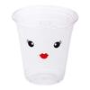 Restaurantware Visage 12 Ounce Cold Drink Cups 1000 Disposable Party Drinking Cups - Lids Sold Separately Madame Face Design Clear PET Plastic Cups For Parties And Ceremonies view 2