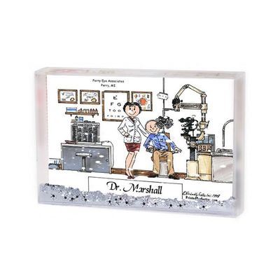 PrintedPerfection.com Personalized Friendly Folks Optometrist - Male MINI Snow Globe Frame Gift