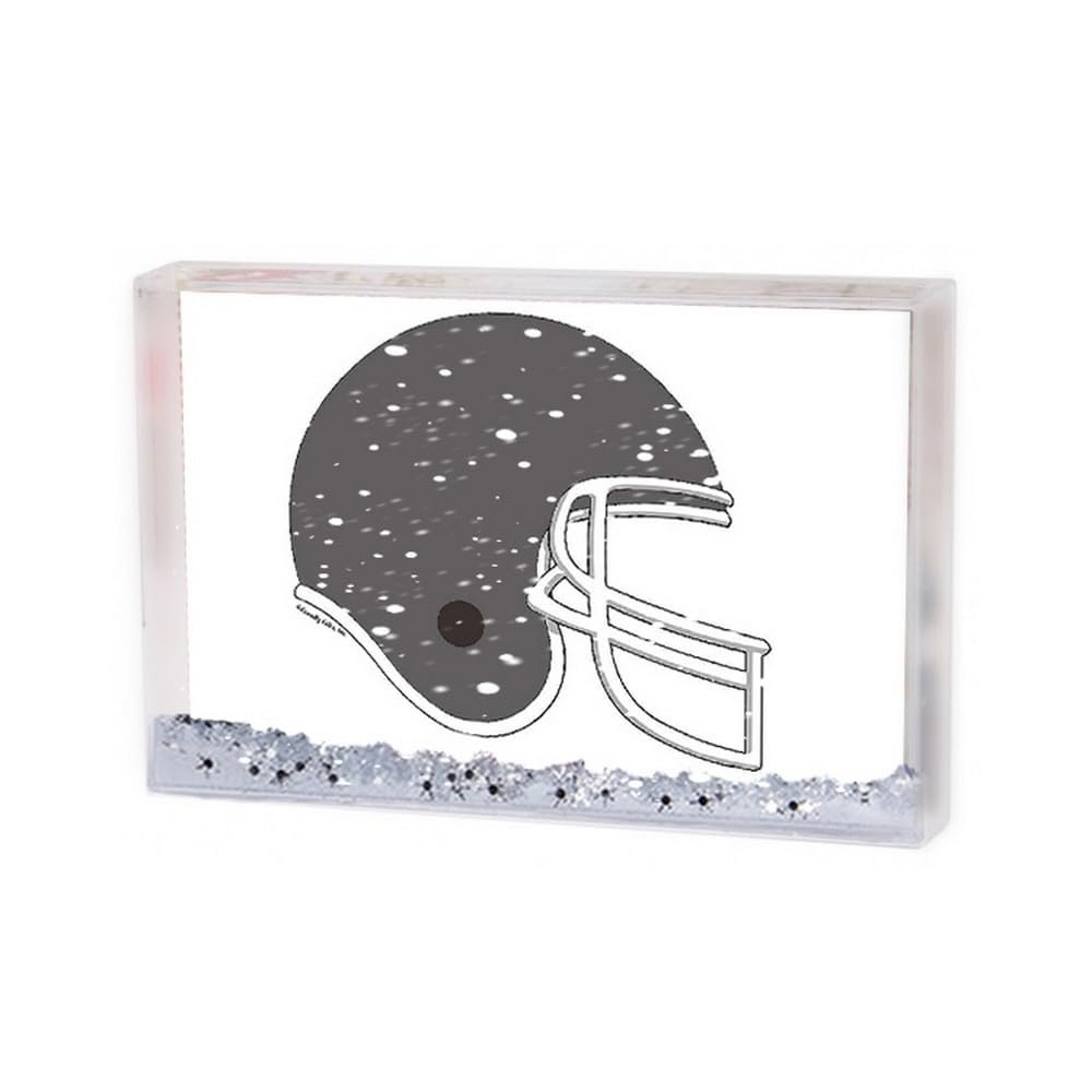 PrintedPerfection.com Personalized Friendly Folks Football Helmet - Grey MINI Snow Globe Frame Gift