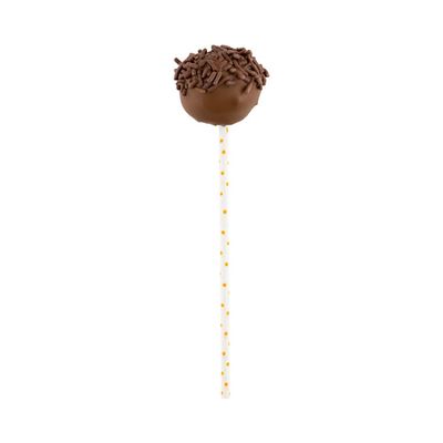 Restaurantware 5.9 Inch Cake Pop Sticks 100 Durable Lollipop Sticks - Sturdy Multipurpose Orange Polka Dots Paper Colored Cake Pop Sticks Food Grade For Desserts Or Crafts