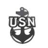 Metal US NAVY Chief Fouled Anchor 12 Inches Tall (Metallic Dark Gray) view 1