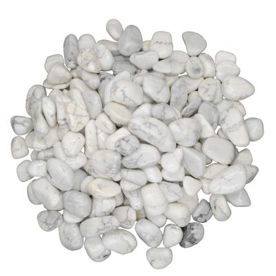 Digging Dolls: 5 lbs Tumbled White Howlite (Magnesite) Stones from Africa - 0.5" to 0.75" avg. - Polished Rocks for Arts & Crafts, Reiki, Wicca and so Much More! (Size #5)