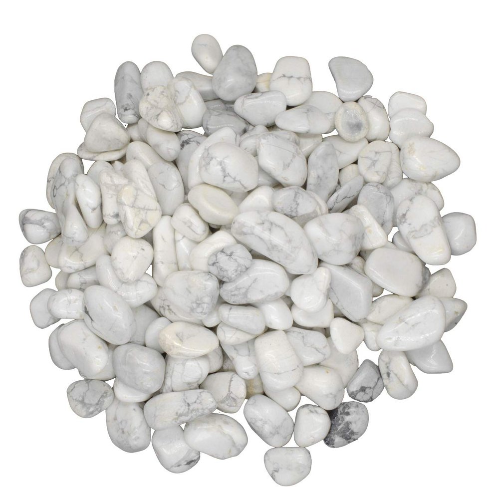 Digging Dolls: 5 lbs Tumbled White Howlite (Magnesite) Stones from Africa - 0.5" to 0.75" avg. - Polished Rocks for Arts & Crafts, Reiki, Wicca and so Much More! (Size #5)
