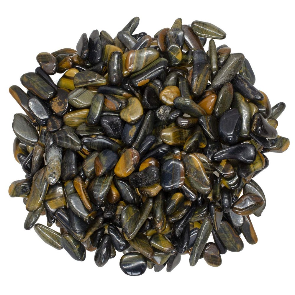 Digging Dolls: 5 lbs Tumbled Varigated Tiger Eye Stones from Africa - 0.40" to 0.60" avg. - Polished Rocks for Arts & Crafts, Reiki, Wicca and so Much More! (Size #4)