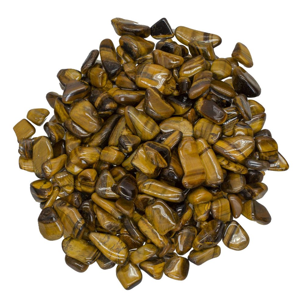 Digging Dolls: 5 lbs Tumbled Golden Tiger Eye Stones from Africa - 0.5" to 0.75" avg. - Polished Rocks for Arts & Crafts, Reiki, Wicca and so Much More! (Size #5)