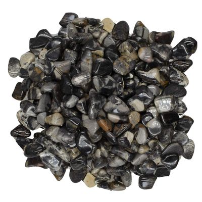 Digging Dolls: 5 lbs Tumbled Silver Leaf Jasper Stones from Africa - 0.5" to 0.75" avg. - Polished Rocks for Arts & Crafts, Reiki, Wicca and so Much More! (Size #5)