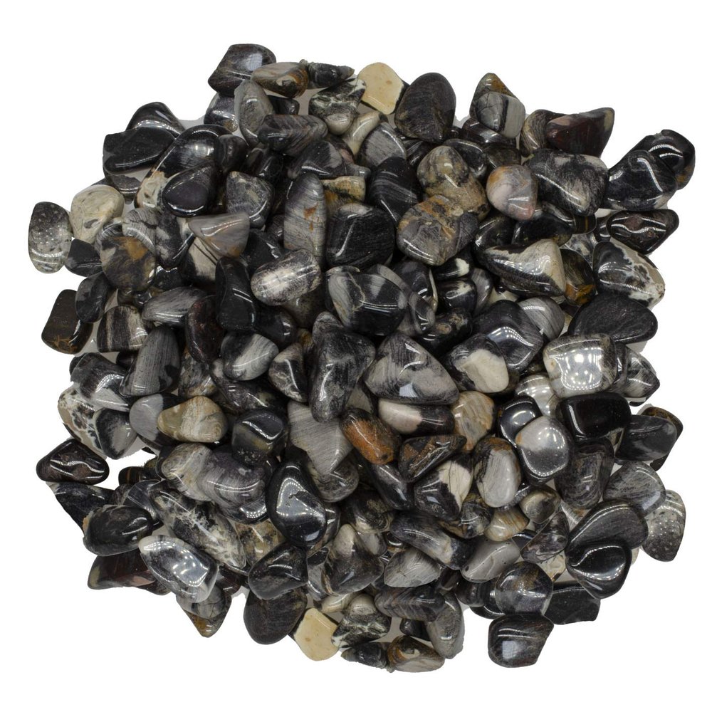 Digging Dolls: 5 lbs Tumbled Silver Leaf Jasper Stones from Africa - 0.5" to 0.75" avg. - Polished Rocks for Arts & Crafts, Reiki, Wicca and so Much More! (Size #5)