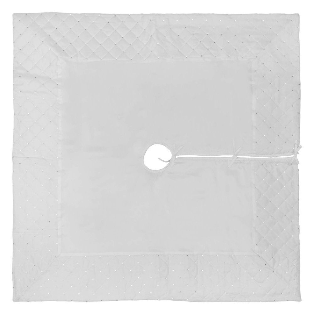 Vickerman 52" Ivory Quilt Stitch Jewel Christmas Tree Skirt