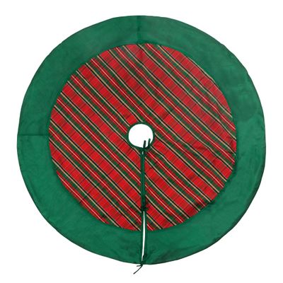Vickerman 52" Red and Green Plaid Christmas Tree Skirt