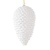 Vickerman 7" White Matte Glitter Pinecone Christmas Ornament - Set of 4 - Large Pinecone Ornaments for Christmas Tree - Secured with Green Floral Wire - Ready to Hang view 1