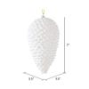 Vickerman 7" White Matte Glitter Pinecone Christmas Ornament - Set of 4 - Large Pinecone Ornaments for Christmas Tree - Secured with Green Floral Wire - Ready to Hang view 2