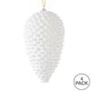 Vickerman 7" White Matte Glitter Pinecone Christmas Ornament - Set of 4 - Large Pinecone Ornaments for Christmas Tree - Secured with Green Floral Wire - Ready to Hang view 3