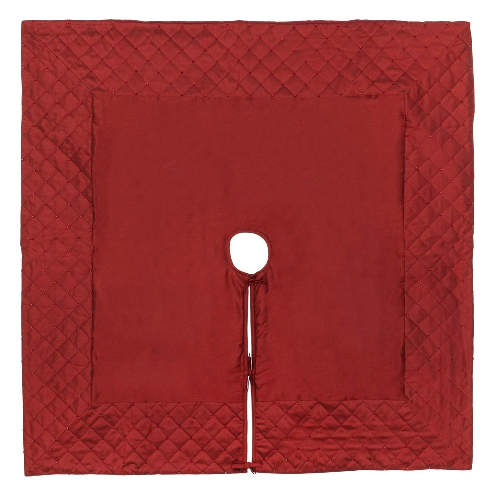Vickerman 52" Burgundy Quilt Stitch Jewel Christmas Tree Skirt