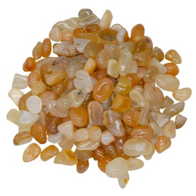 Digging Dolls: 3 lbs Tumbled Yellow Carnelian Stones from Africa - 0.5" to 0.75" avg. - Polished Rocks for Arts & Crafts, Reiki, Wicca and so Much More! (Size #5)