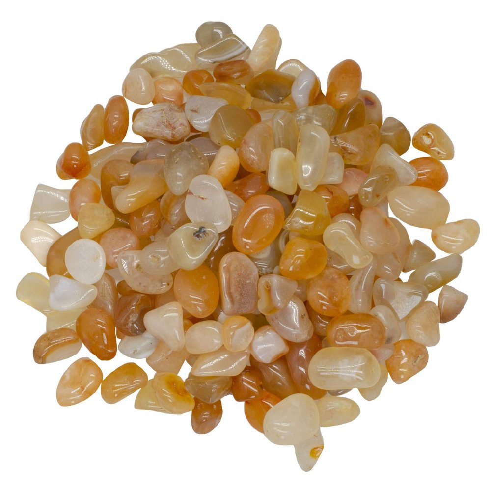 Digging Dolls: 3 lbs Tumbled Yellow Carnelian Stones from Africa - 0.5" to 0.75" avg. - Polished Rocks for Arts & Crafts, Reiki, Wicca and so Much More! (Size #5)