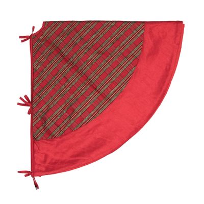 Vickerman 52" Red and Gold Plaid Christmas Tree Skirt