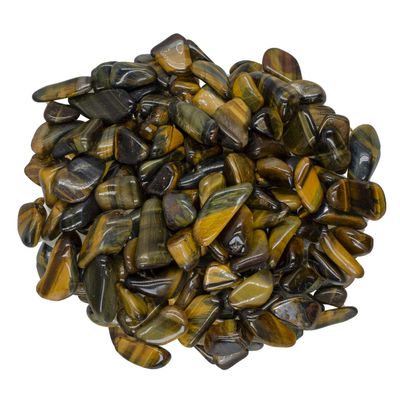 Digging Dolls: 5 lbs Tumbled Varigated Tiger Eye Stones from Africa - 0.5" to 0.75" avg. - Polished Rocks for Arts & Crafts, Reiki, Wicca and so Much More! (Size #5)