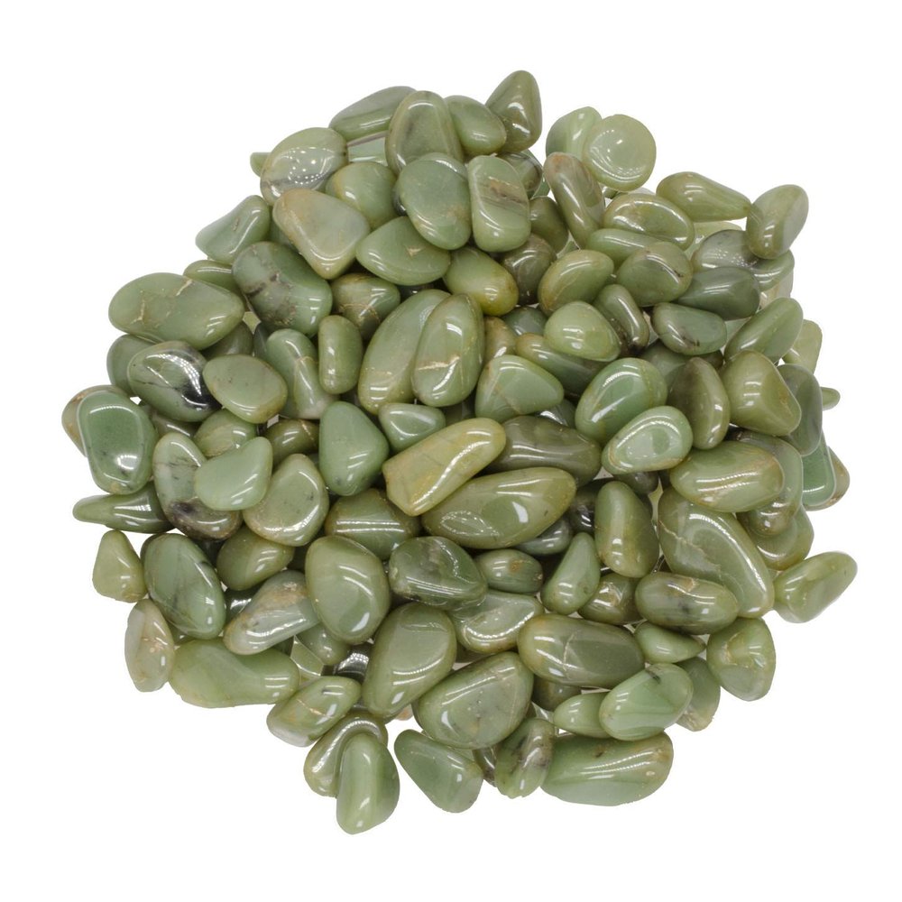 Digging Dolls: 5 lbs Tumbled Green Chert Stones from Africa - 0.5" to 0.75" avg. - Polished Rocks for Arts & Crafts, Reiki, Wicca and so Much More! (Size #5)