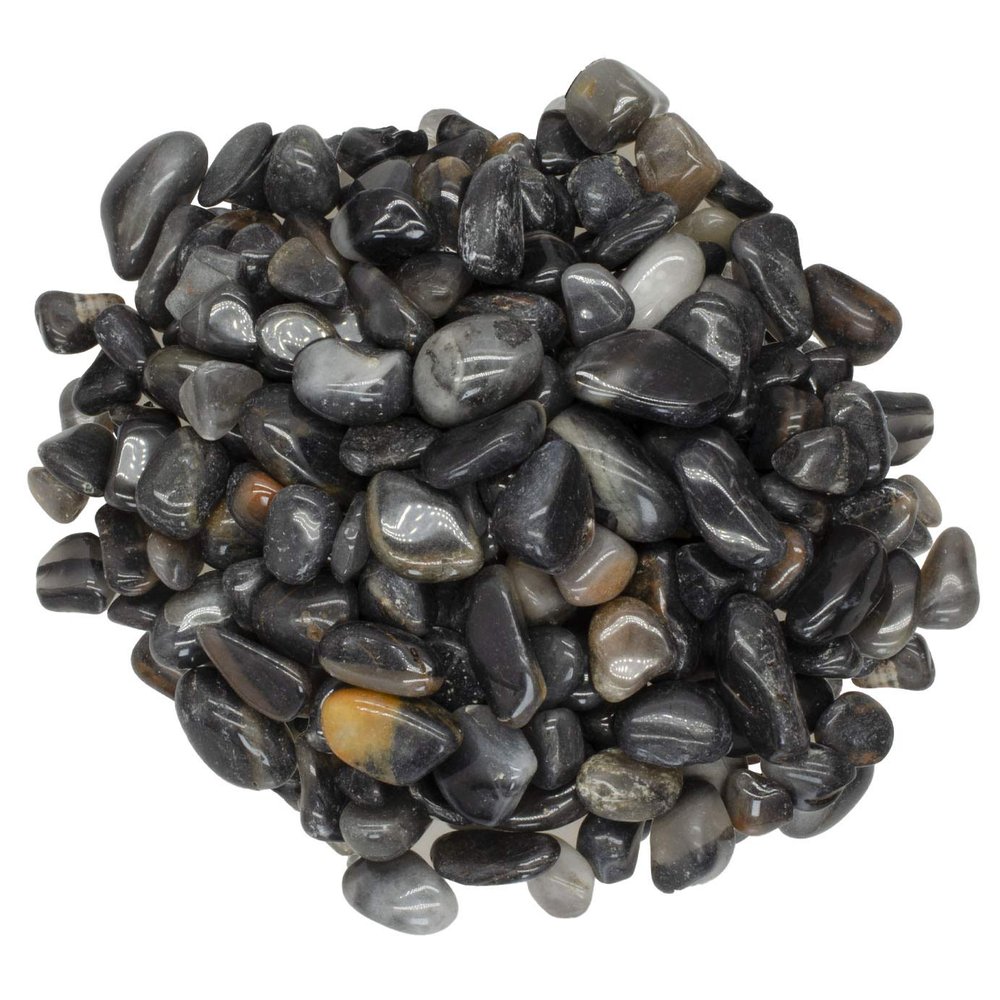 Digging Dolls: 5 lbs Tumbled Black Onyx Stones from Africa - 0.5" to 0.75" avg. - Polished Rocks for Arts & Crafts, Reiki, Wicca and so Much More! (Size #5)