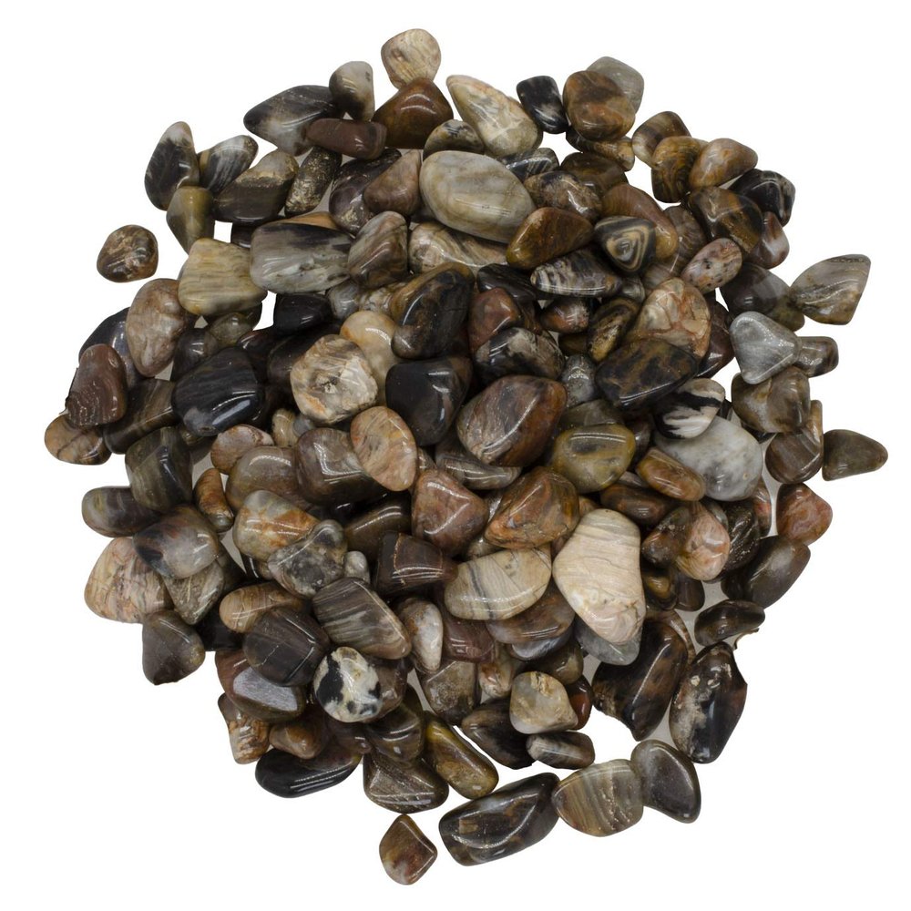 Digging Dolls: 5 lbs Tumbled Fine Line Agate Stones from Africa - 0.5" to 0.75" avg. - Polished Rocks for Arts & Crafts, Reiki, Wicca and so Much More! (Size #5)