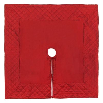 Vickerman 52" Red Quilt Stitch Jewel Christmas Tree Skirt