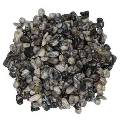 Digging Dolls: 5 lbs Tumbled Black Cream Chert Stones from Africa - 0.40" to 0.60" avg. - Polished Rocks for Arts & Crafts, Reiki, Wicca and so Much More! (Size #4)