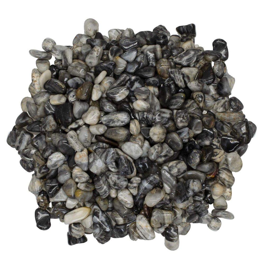 Digging Dolls: 5 lbs Tumbled Black Cream Chert Stones from Africa - 0.40" to 0.60" avg. - Polished Rocks for Arts & Crafts, Reiki, Wicca and so Much More! (Size #4)