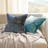 Phantoscope Pack of 2 Sparkling Velvet Decorative Solid Throw Decorative Pillow Cover Soft Gold Glitter Square Cushion Cover Pillowcase for Couch Bed and Chair, Navy Blue, 12 x 20 inches, 30 x 50 cm view 4