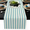 Linen Burlap Table Runner, Nautical Anchor Ocean Lovers Vertical Stripe Design Table Runners for Catering Events, Dinner Parties, Wedding, Spring Holiday, Indoor and Outdoor Parties - 14x72 inch view 1
