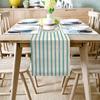 Linen Burlap Table Runner, Nautical Anchor Ocean Lovers Vertical Stripe Design Table Runners for Catering Events, Dinner Parties, Wedding, Spring Holiday, Indoor and Outdoor Parties - 14x72 inch view 2