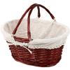 KINJOEK Wicker Woven Basket, Multipurpose Natural Willow Basket with Handle Premium Linen Cotton Cloth Lining for Storage and Decoration, Brown view 1