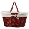 KINJOEK Wicker Woven Basket, Multipurpose Natural Willow Basket with Handle Premium Linen Cotton Cloth Lining for Storage and Decoration, Brown view 2