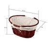 KINJOEK Wicker Woven Basket, Multipurpose Natural Willow Basket with Handle Premium Linen Cotton Cloth Lining for Storage and Decoration, Brown view 3