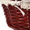 KINJOEK Wicker Woven Basket, Multipurpose Natural Willow Basket with Handle Premium Linen Cotton Cloth Lining for Storage and Decoration, Brown view 4