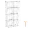 C&AHOME Wire Cube Storage, 8-Cube Organizer Metal C Grids Storage, Storage Bins Shelving, Modular Shelves, DIY Closet Cabinet Ideal for Living Room, Home, Office 24.8" L x 12.4" W x 48.4" H White view 1